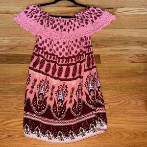 Hollister Floral Pink and Burgundy Dress
